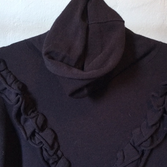 Navy Keepsake turtleneck sweater with ruffle - Picture 4 of 6
